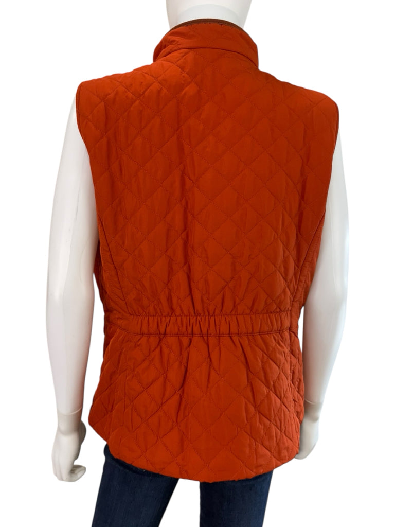 Talbots Orange Quilted Puffer Vest Size LP