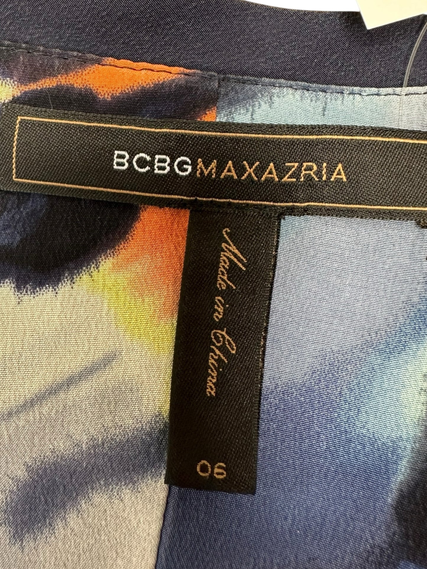 BCBGMAXAZRIA Multi-colored Silk Print Dress Size 6