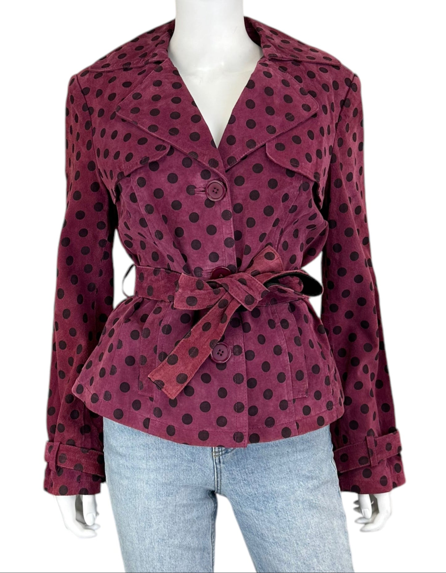 Mythology Polka Dot Leather Jacket Size 12