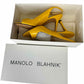 Manolo Blahnik Yellow THEYMESLI Slingback Peep Toe Pumps Size 36.5