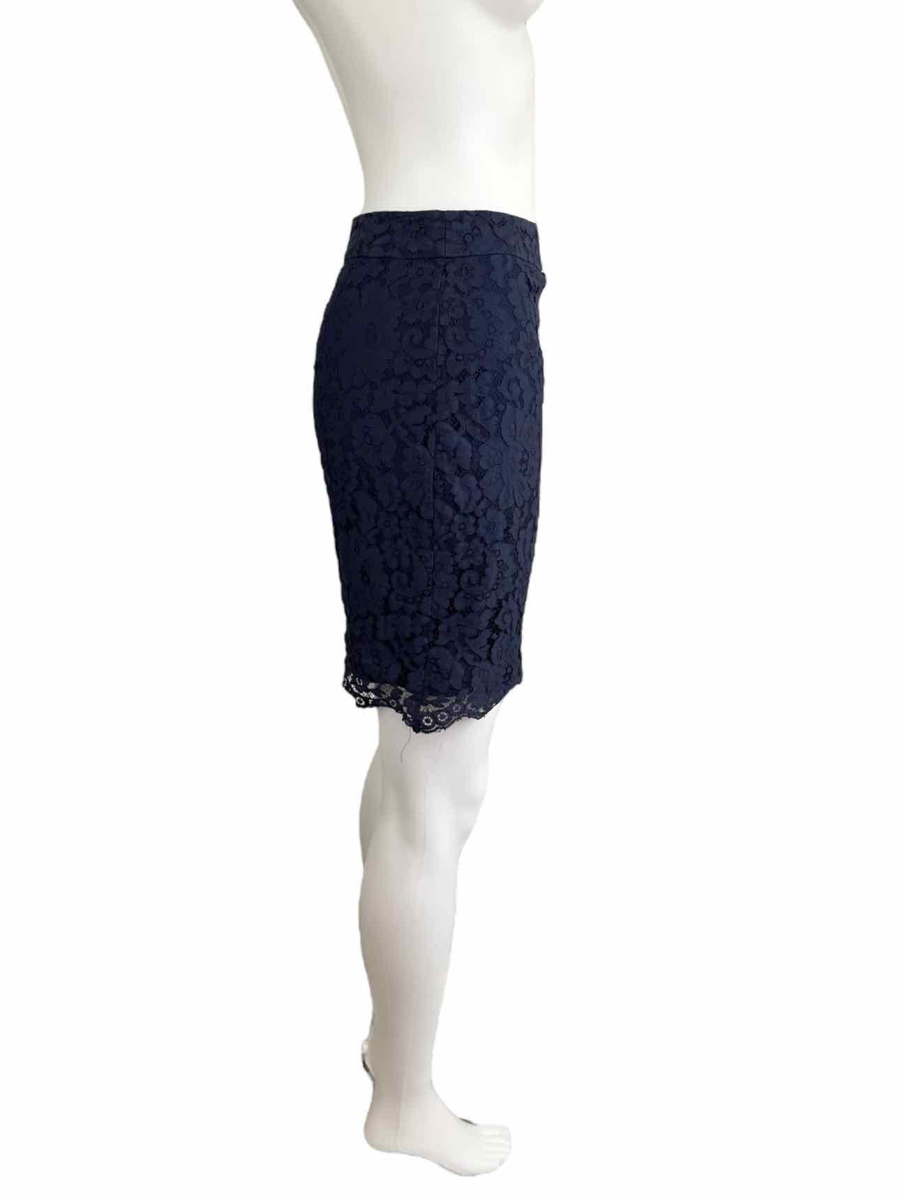 Massimo Dutti Navy Lace Pencil Skirt Size 26