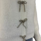Sadie & Sage NWT White Porcelain Rhinestone Bow Cardigan Size L