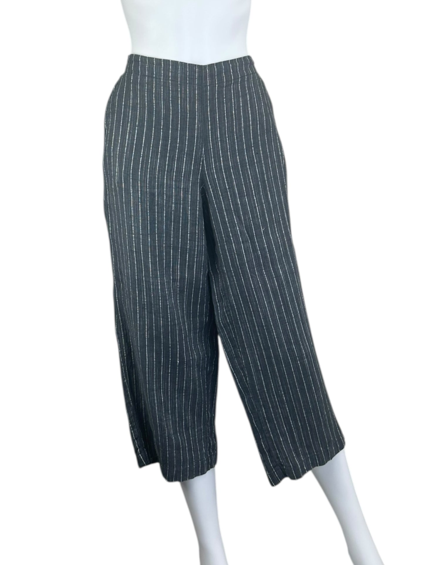 EILEEN FISHER Charcoal Gray Linen Pants Size PS