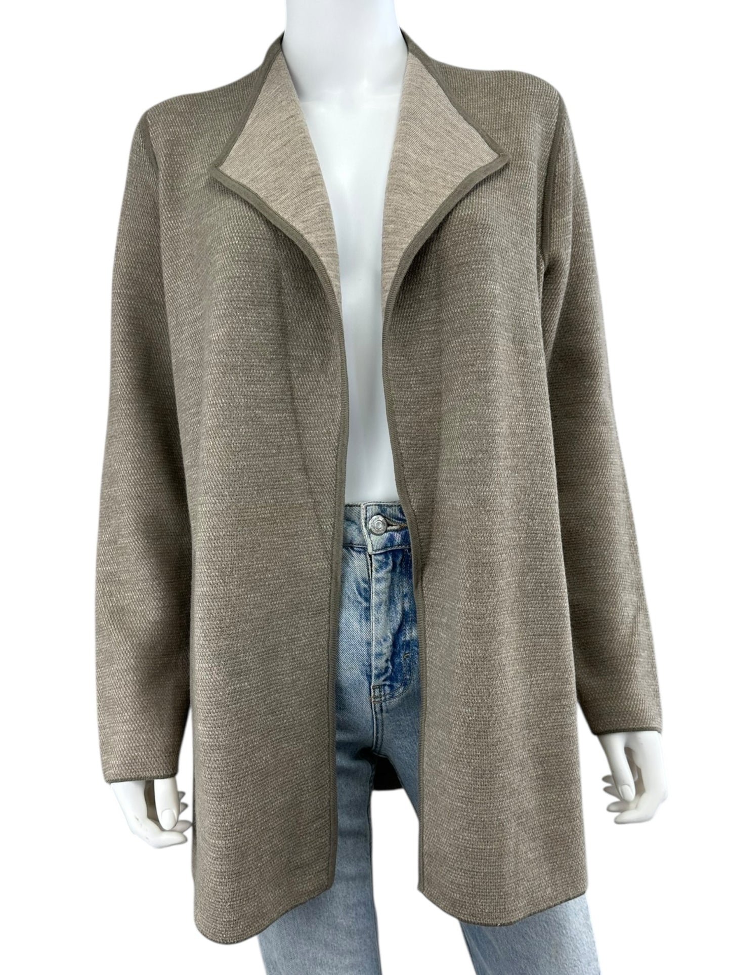 Talbots Brown Merino Wool Knit Jacket Size M