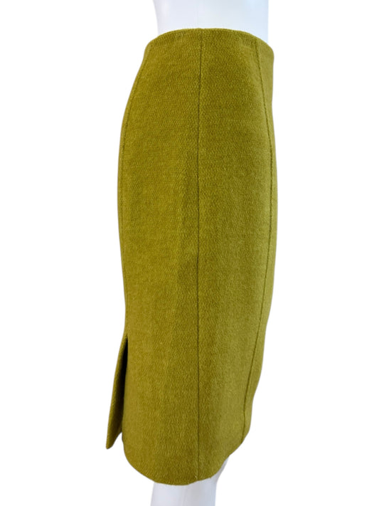 Jonathan Saunders Olive Wool Pencil Skirt Size 8