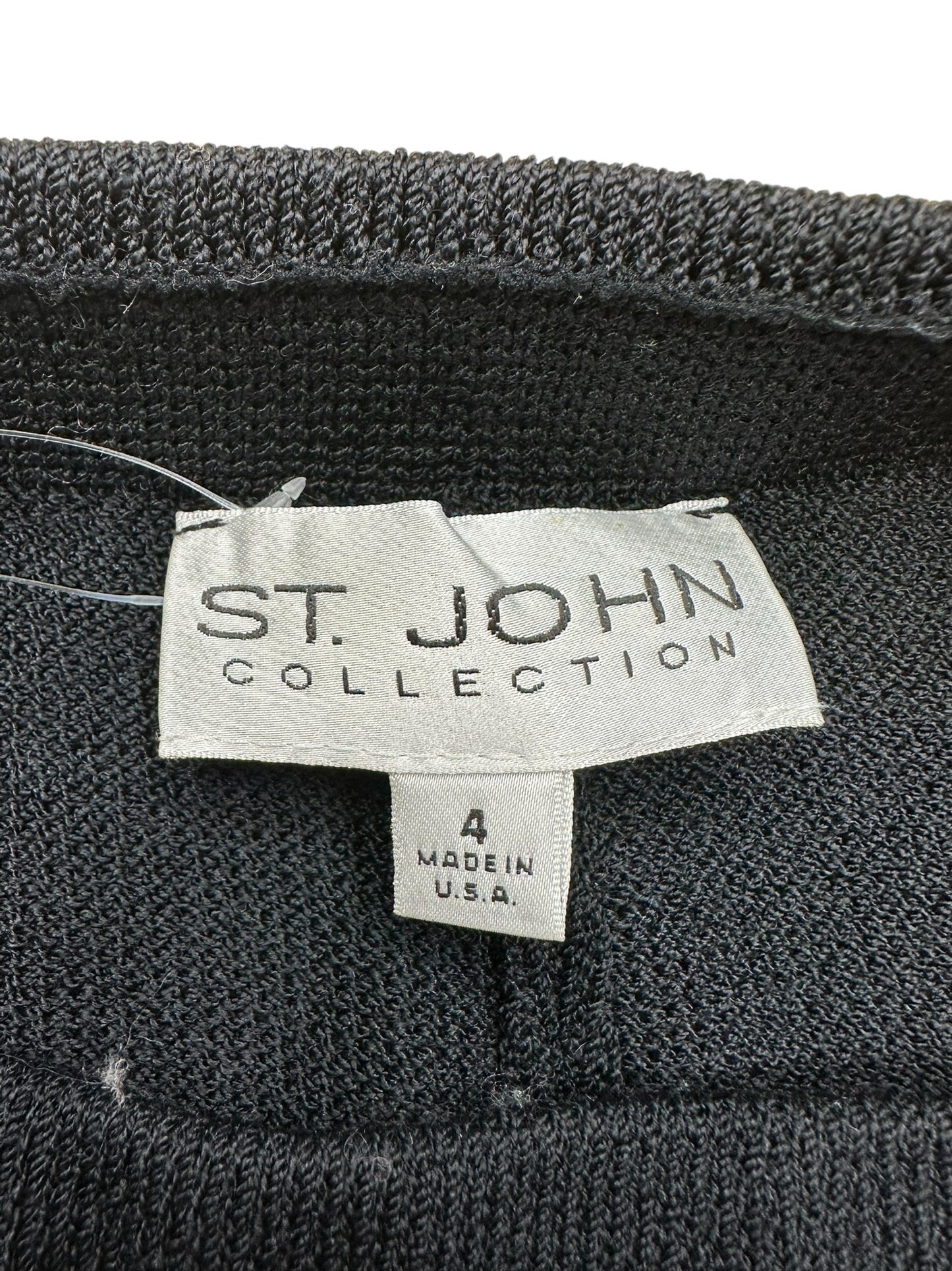 St. John Black Knit Pants Size 4