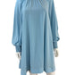 alice & olivia NWT Mineral Blue Gracen Trapeze Chiffon Mini Dress Size S