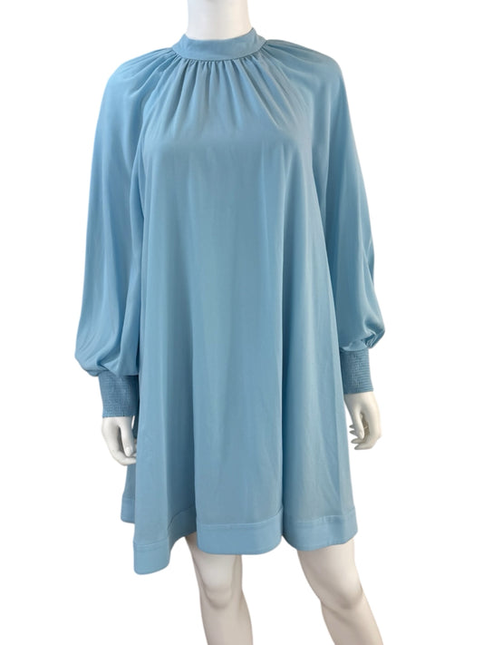 alice & olivia NWT Mineral Blue Gracen Trapeze Chiffon Mini Dress Size S