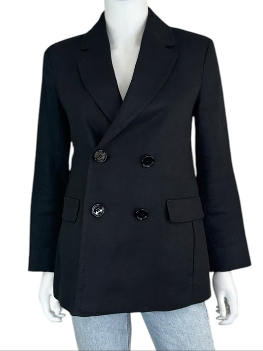 MaxMara Black 100% Linen Blazer Size S