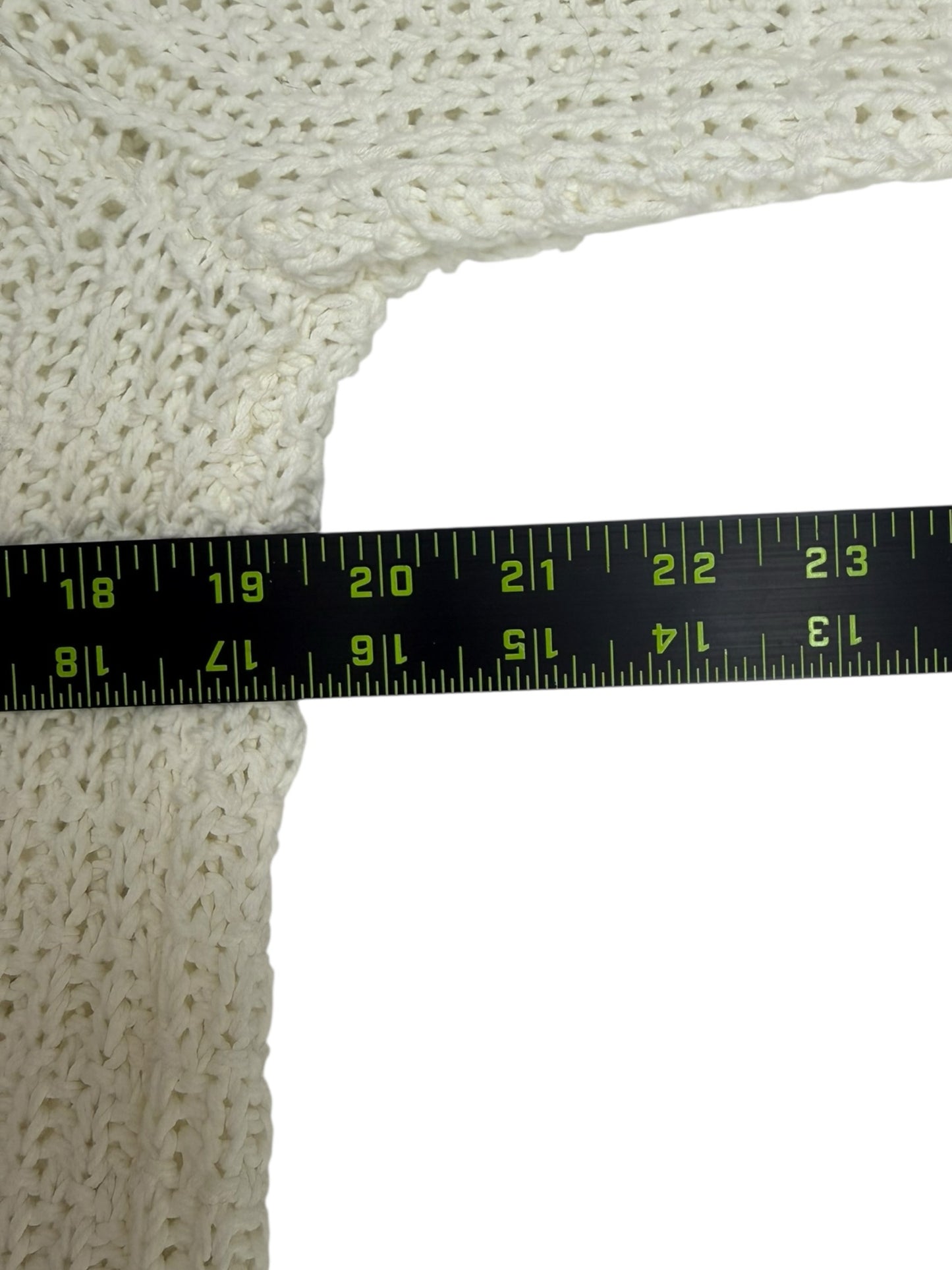 J. Crew White Organic Cotton Cable Knit Sweater Size M