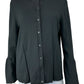 Emerson Rose Black Silk Sweater Cardigan Size L