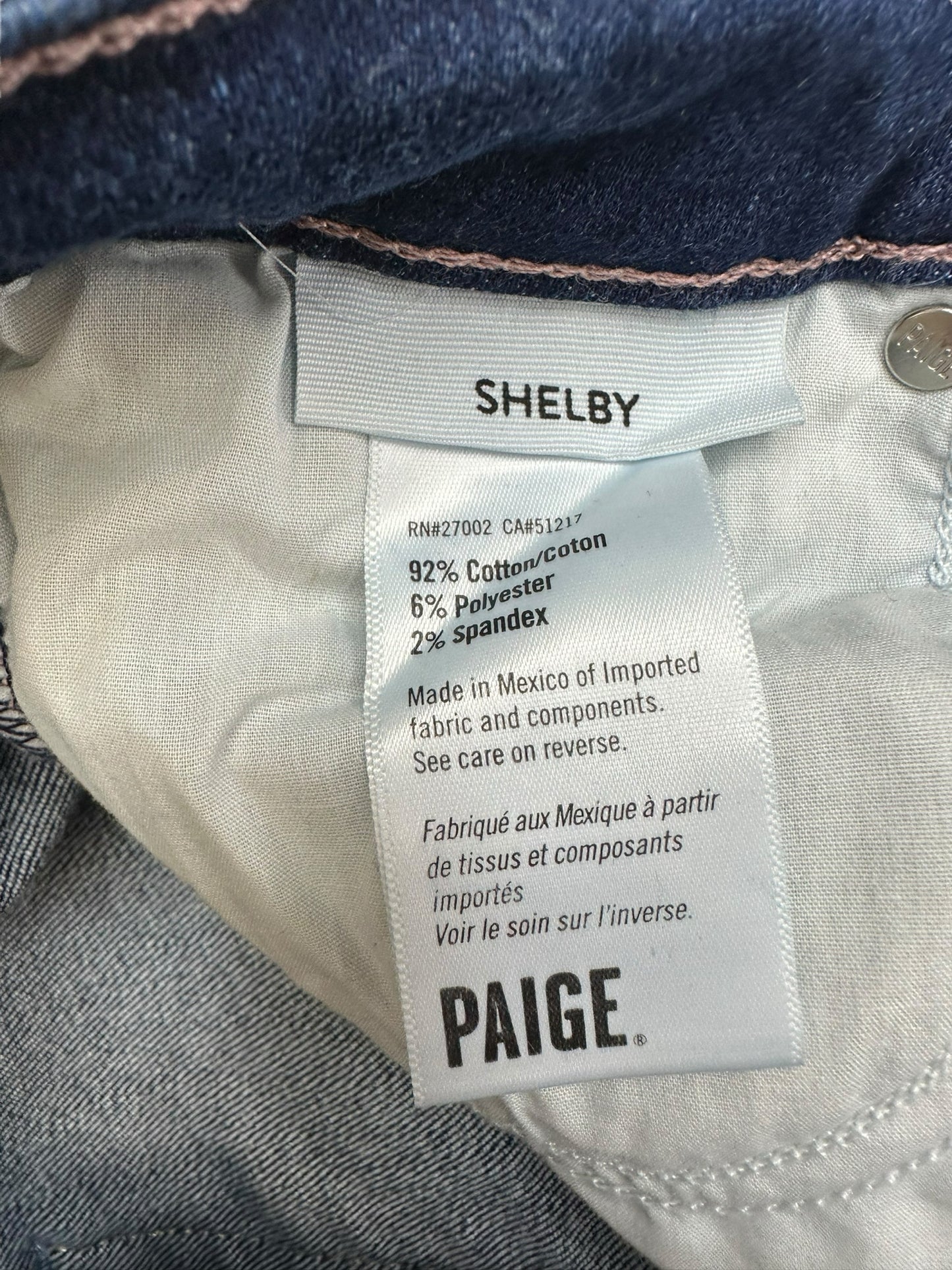 PAIGE Blue Shelby Jeans Size 27