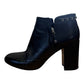 CHANEL Black Leather Ankle Boot Size 38.5