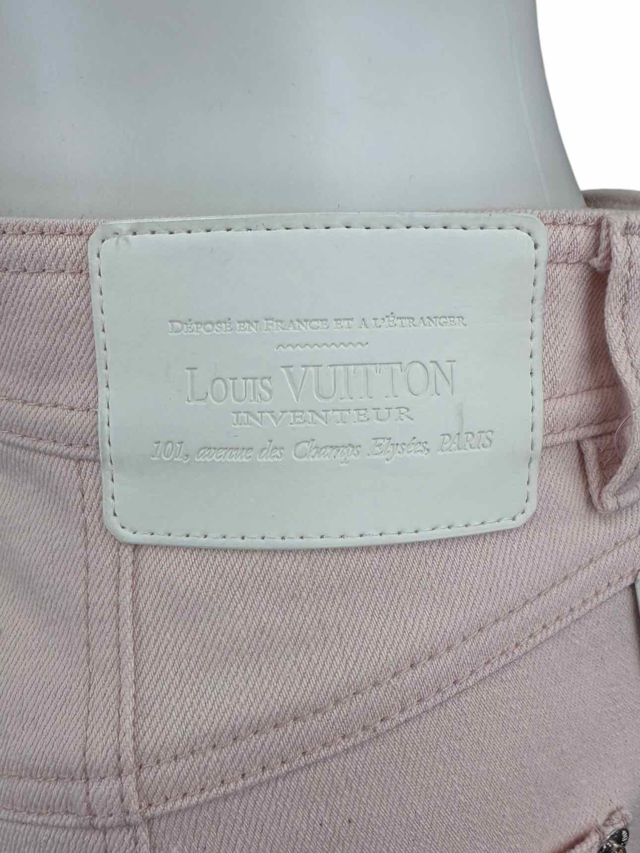 LOUIS VUITTON Pastel Pink Patchwork Jeans Size 34