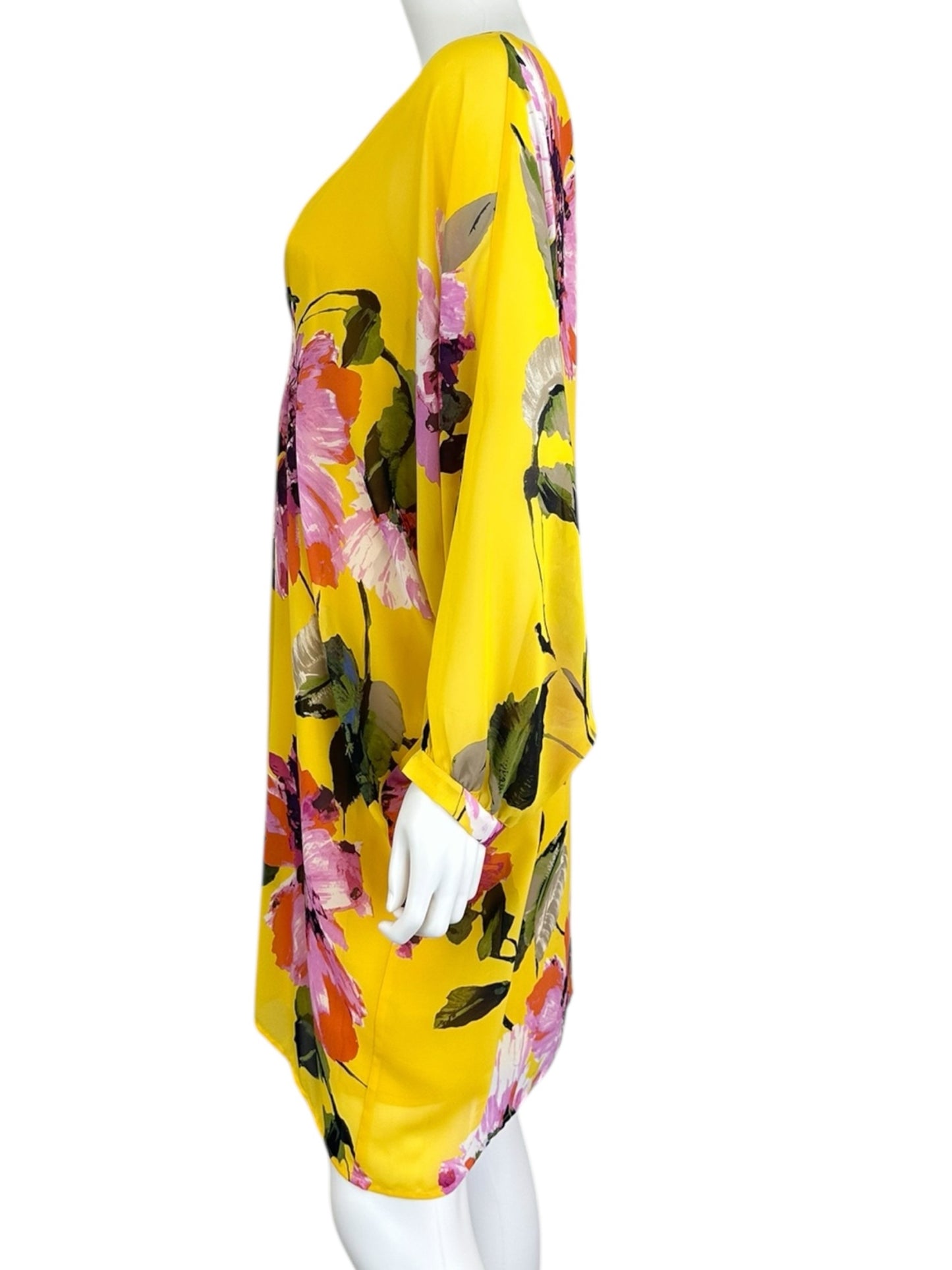 TRINA TURK Yellow Floral Shift Dress Size S