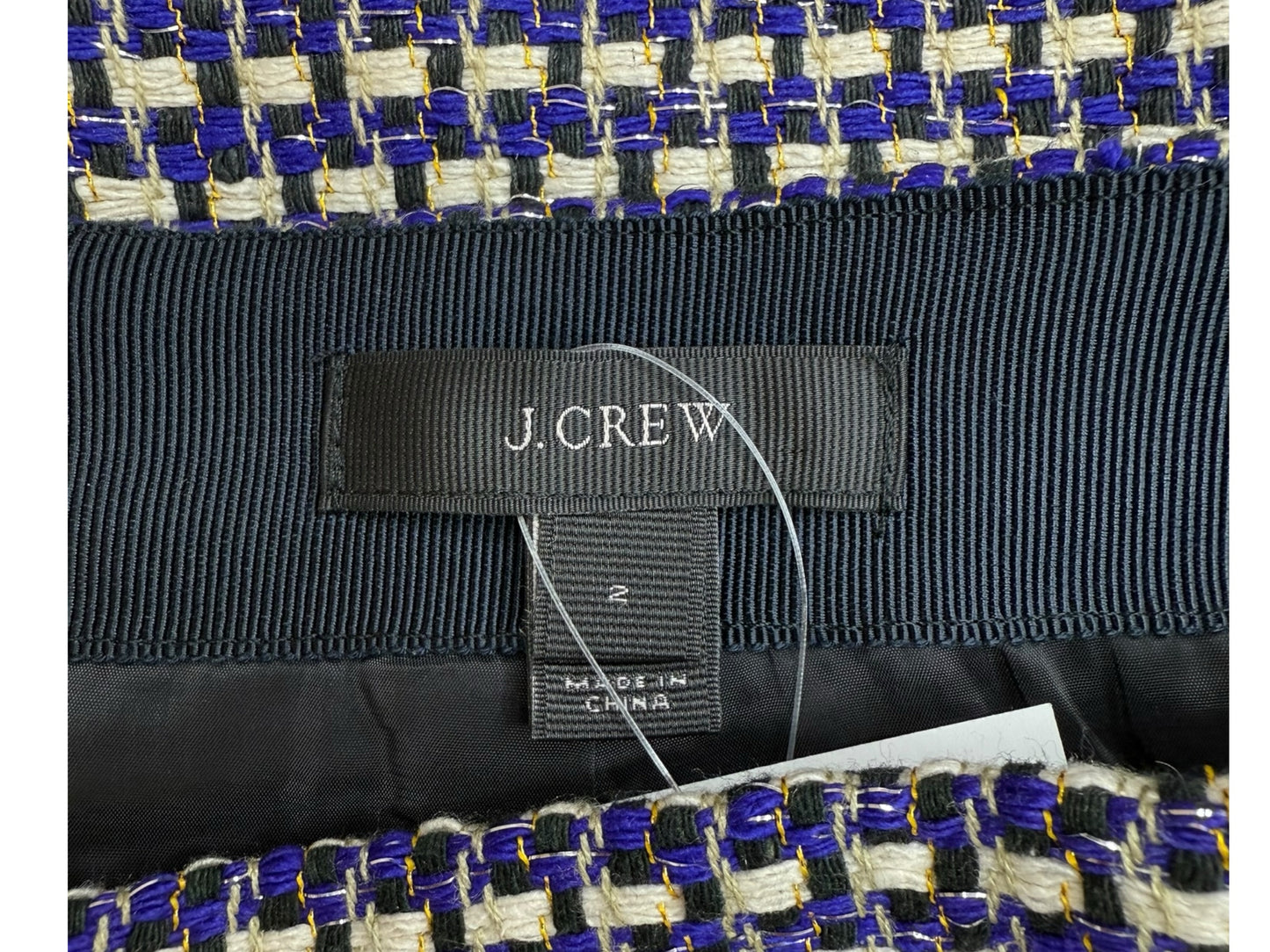 J. Crew Blue Tweed Mini Skirt Size 2