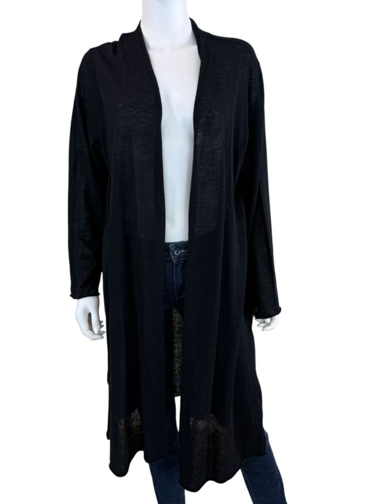 EILEEN FISHER Black Linen Duster Cardigan Size 1X