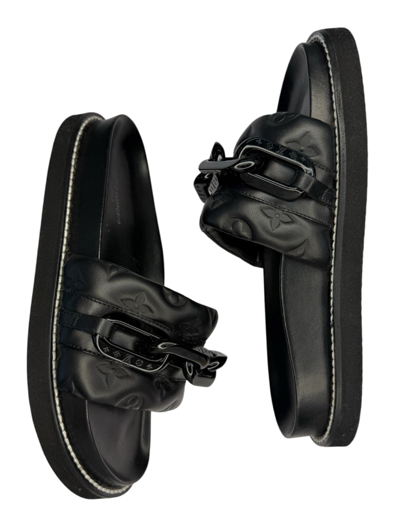 Louis Vuitton Black Sunset Flat Comfort Mule Size 37.5