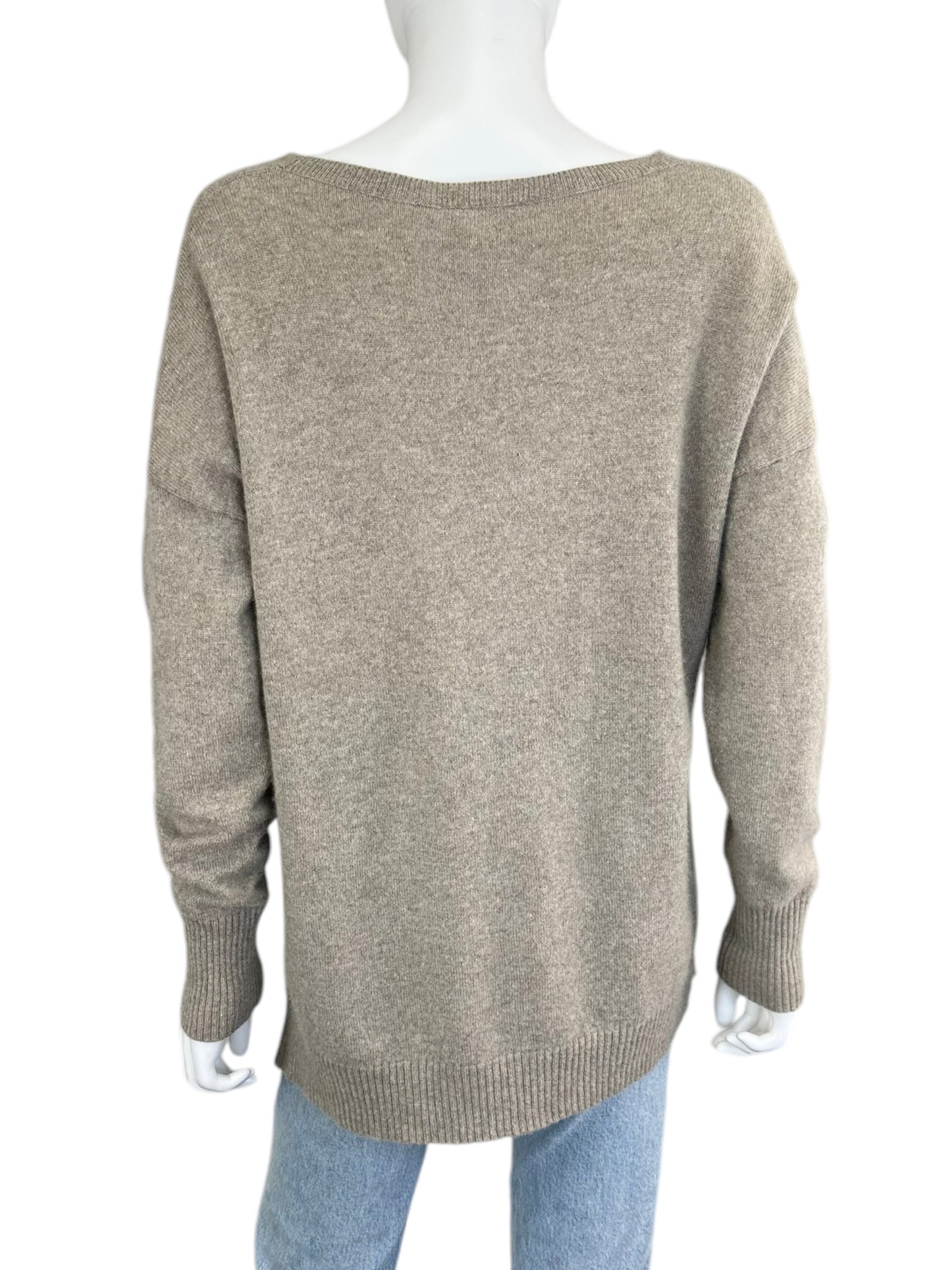 WHITE + WARREN 100% Cashmere Tan Sweater Size L