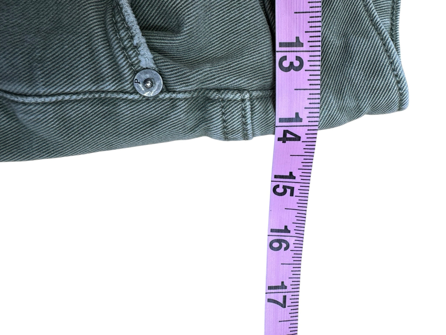 PAIGE Green Distressed Hoxton Slim Crop Jeans Size 27