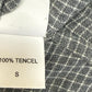 EILEEN FISHER Gray Plaid Blouse Size S