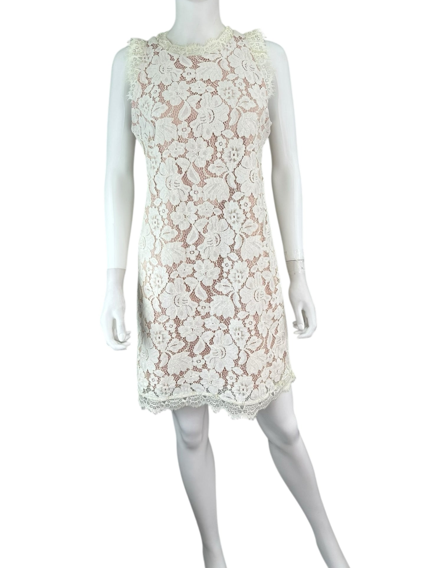 VINCE CAMUTO White Lace Mini Dress Size 6