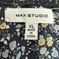 MAX STUDIO Black Floral Casual Dress Size XL