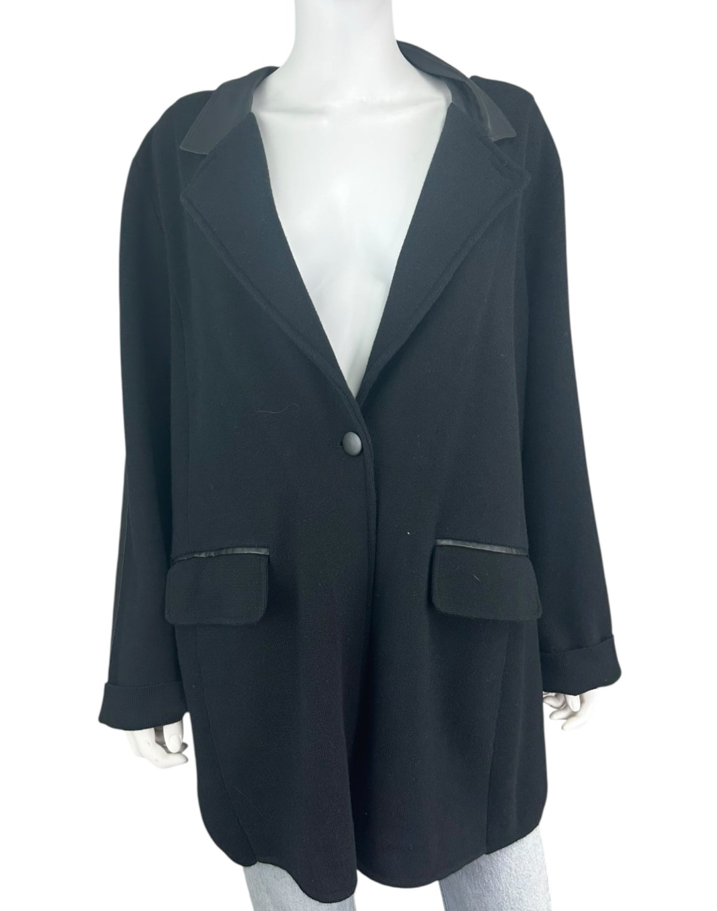LAUREN Ralph Lauren Black Knit Jacket Size 2X