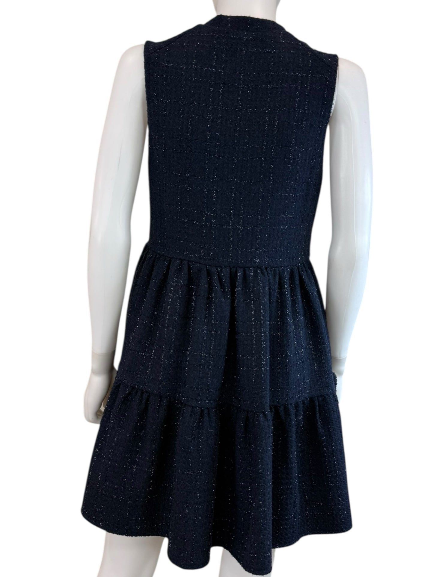 AMANDA UPRICHARD Navy Tweed Cocktail Dress Size S
