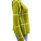 TAHARI Chartreuse Check Mock Neck Sweater Size M
