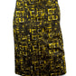 MILLY Black and Yellow Patterned Midi Skirt NWT Size 6