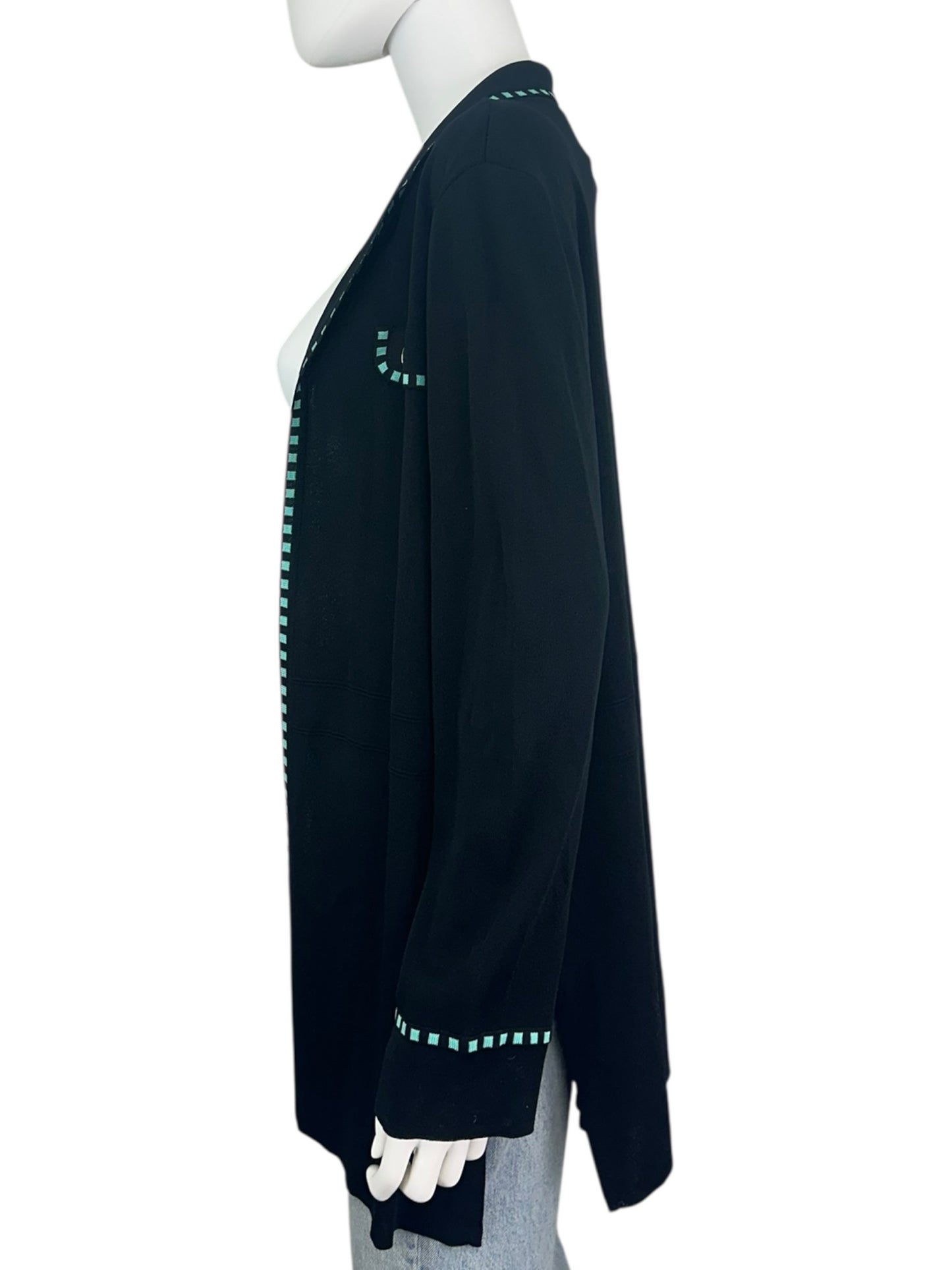MING WANG Black Knit Jacket Size L