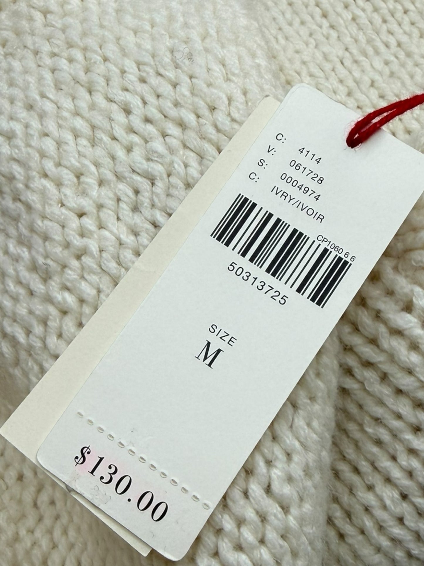 Anthropologie NWT Ivory Sweater Size M