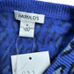 Harolds Cashmere Blue Leopard Print Cardigan Size S