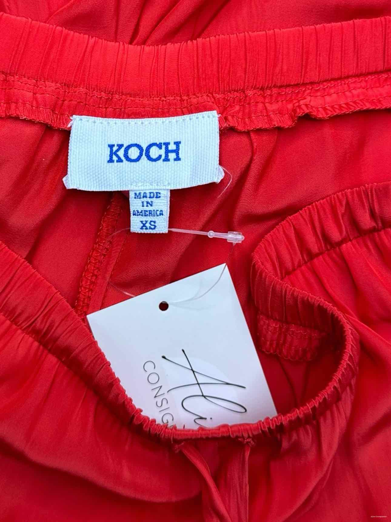 KOCH Red Satin Jogger Pants Size XS