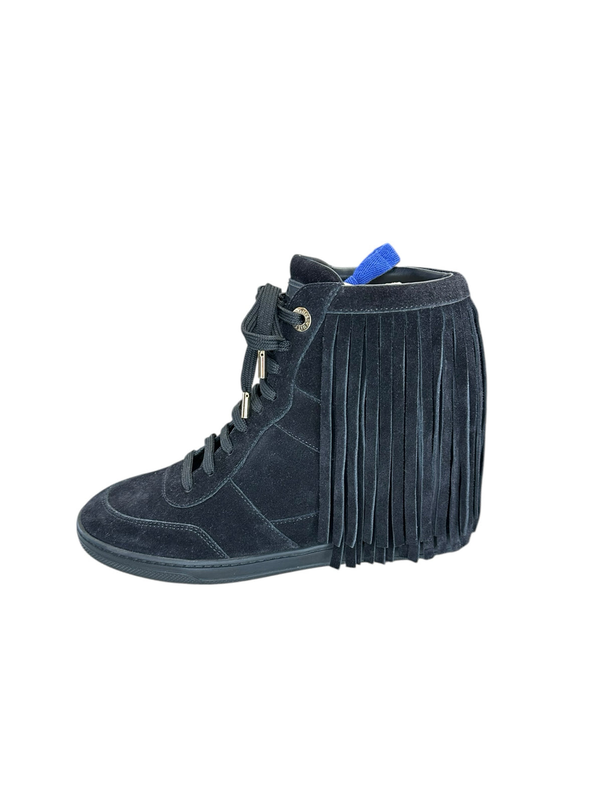 Louis Vuitton Black Millenium Wedge Sneaker Size 37.5
