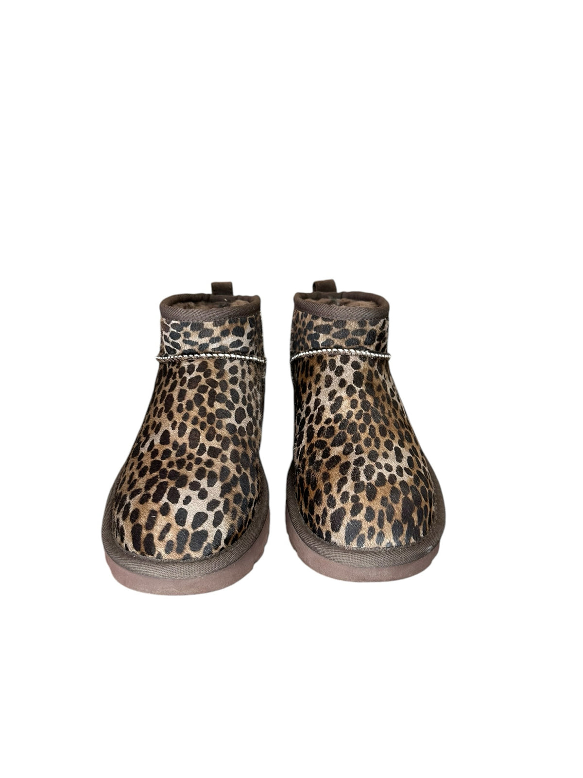 UGG Brown Animal Print Booties Size 7