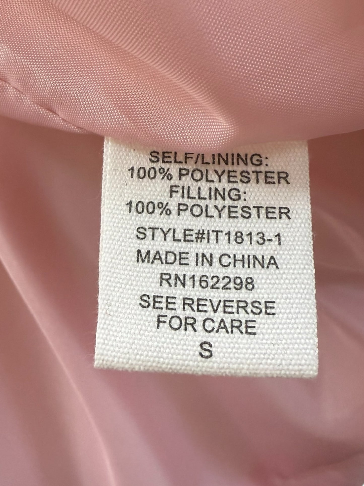 Bucketlist Pink Puffer Jacket Size S