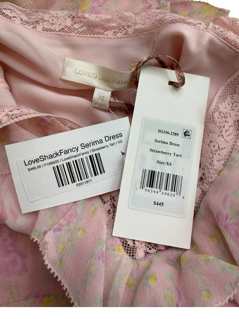 LOVE SHACK FANCY NWT Pink Floral Print Serima Dress Size XS
