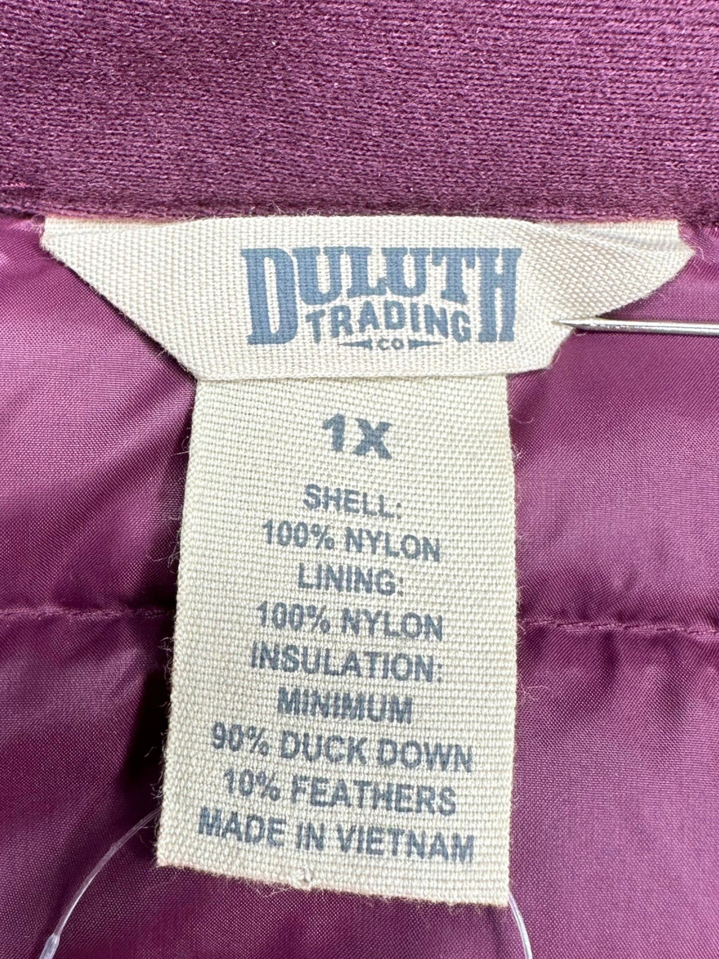 duluth trading co Purple Puffer Jacket Size 1X