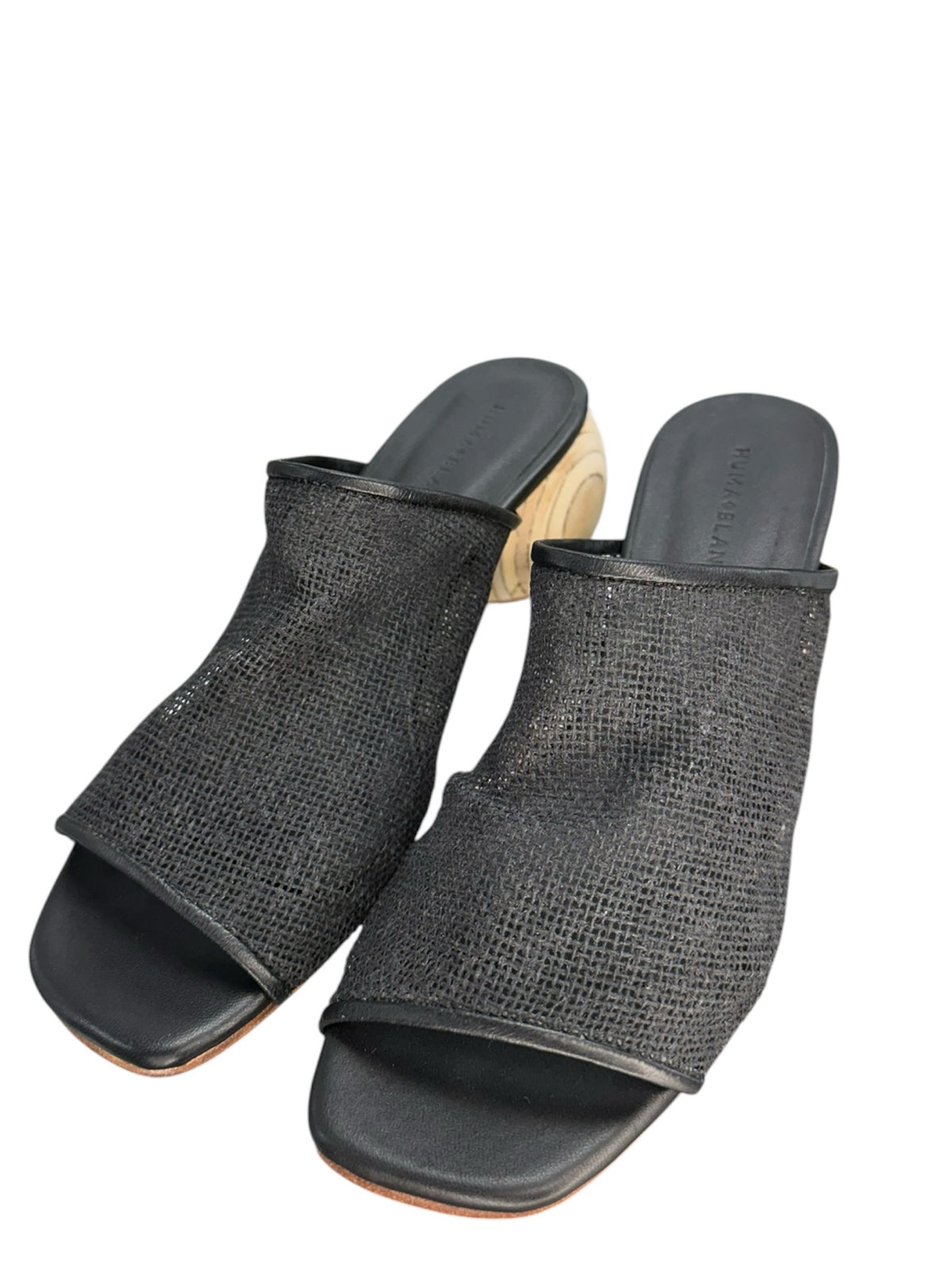 Huma Blanco Black Mesh Milla Mule Sandals SIze 38