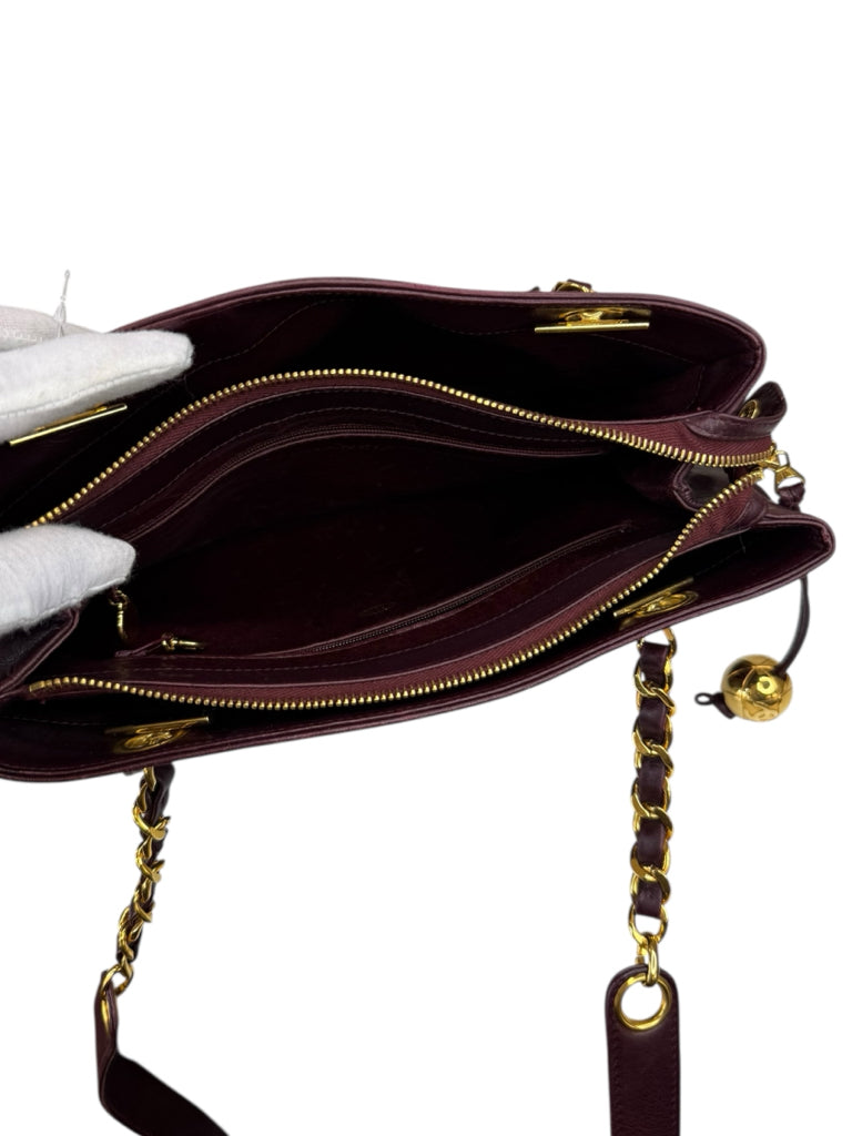 CHANEL Vintage Burgundy Leather Shoulder Bag