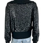 J. Crew COLLECTION NWT Black Sequin Zip Up Sweater Size L