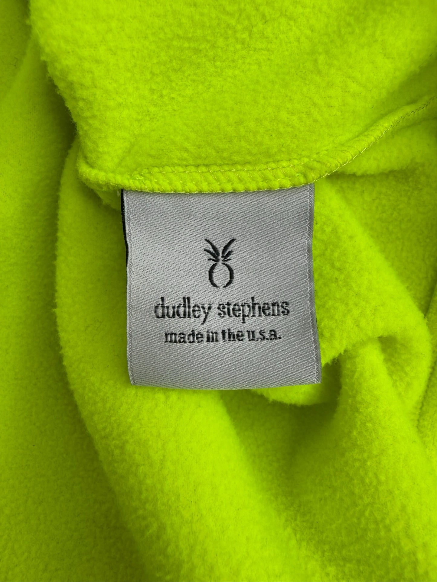 Dudley Stephens Neon Yellow Highland High Low Fleece Top Size XL