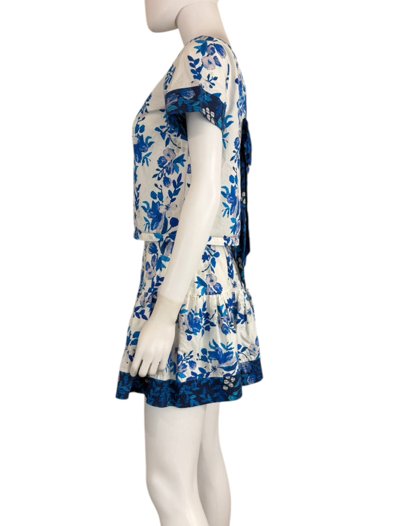 ALIVIA Blue Floral Lynn Top and Anessa Skort Size XS