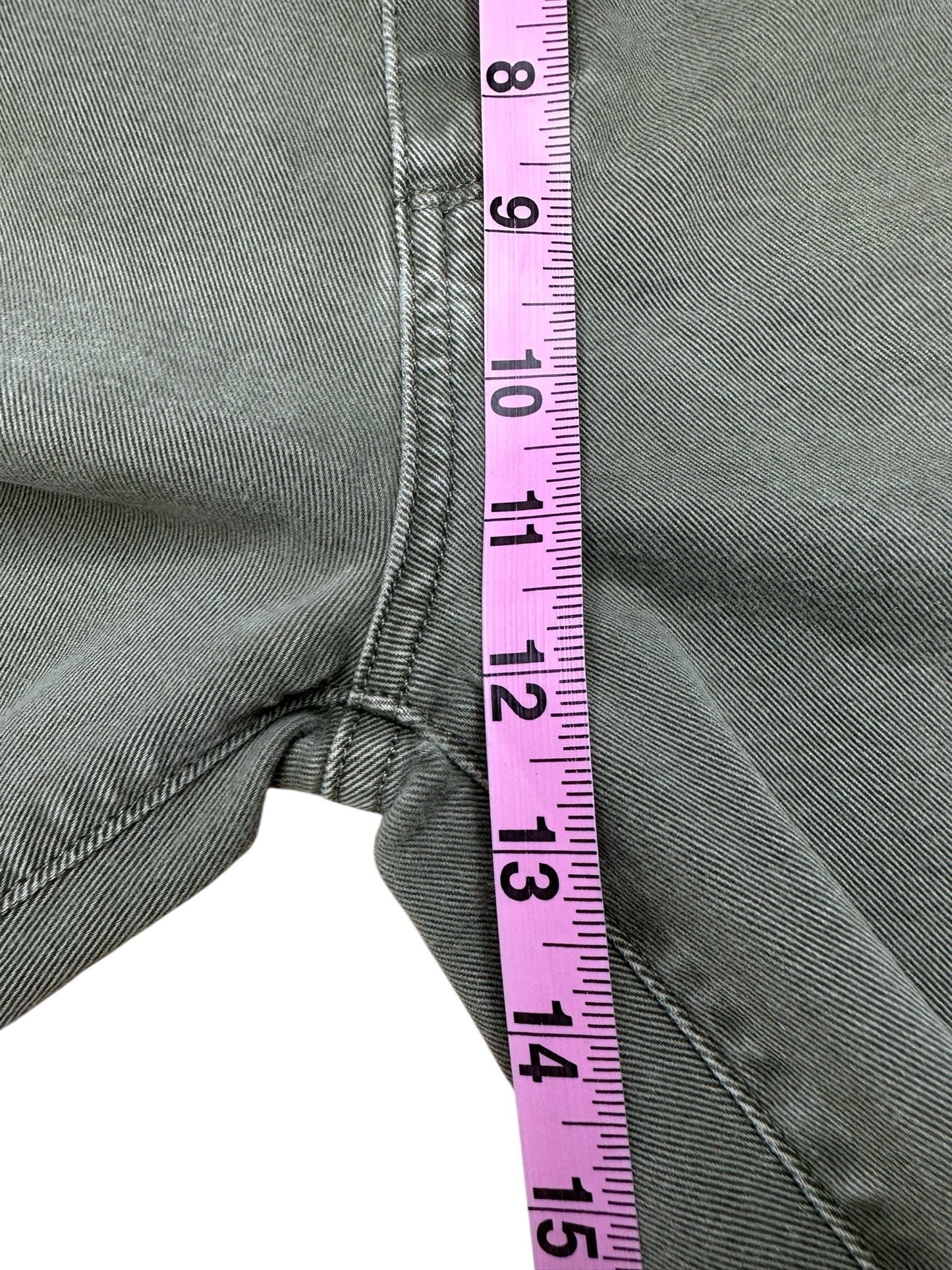 PAIGE Green Distressed Hoxton Slim Crop Jeans Size 27