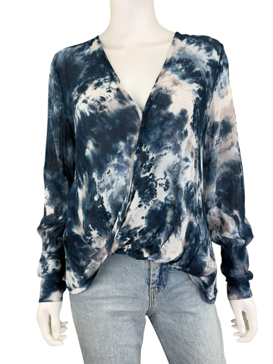 young fabulous & broke NWT Blue Tie Dye Blouse Size M