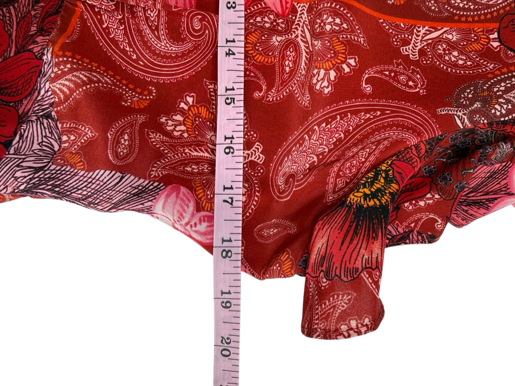 Robert Graham Red Floral Maxi Dress Size 12