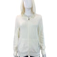 Kashwere Cream Hooded Zip Front Jacket Size S
