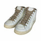 P448 White Leather Skate High Top Sneakers Size 38